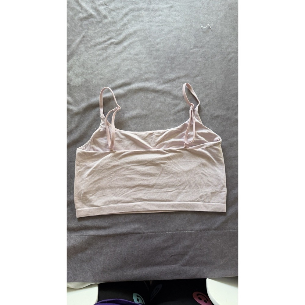 Primark Womens Medium Pink Seamless Cami Bralette Crop Top Adjustable Straps